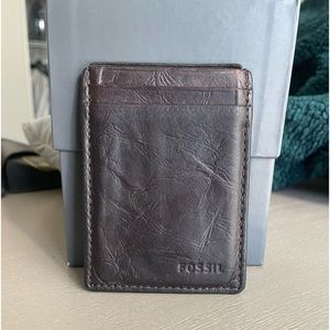 Fossil card holder with money clip